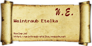 Weintraub Etelka névjegykártya